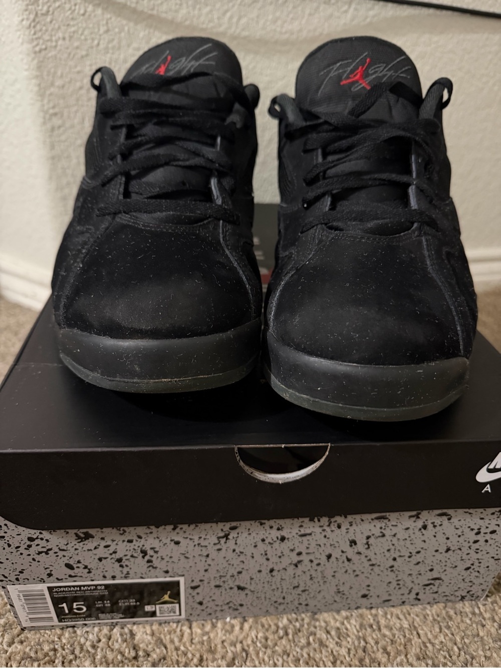 Used - Air Jordan MVP 92 Black/Gym Red HQ3950-006 Men's Size 15 w/ Box